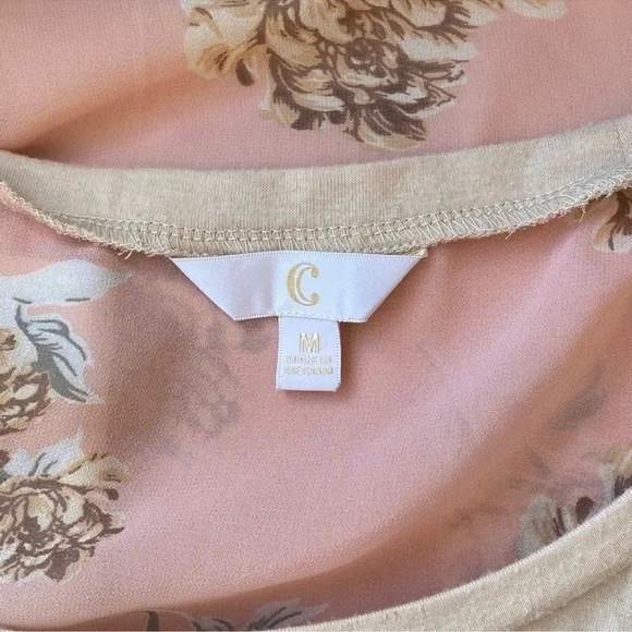 C Cream Pink 3/4 Sleeve Embellished Top - Picture 5 of 6